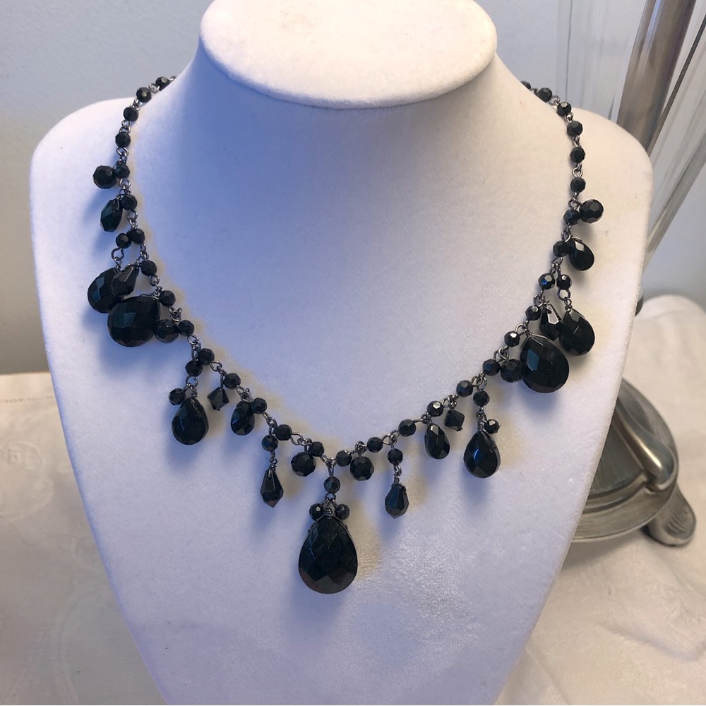 Stunning Black Drop Necklace